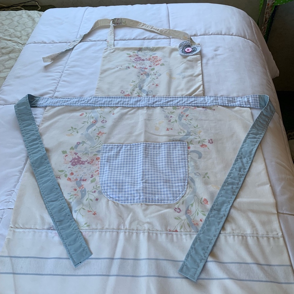Handmade vintage pillowcase apron.